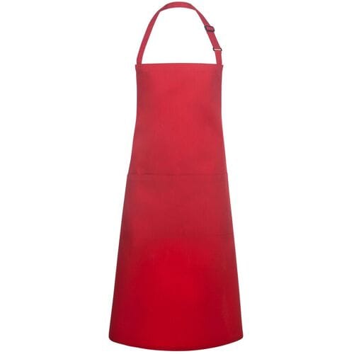 (6 stuks) KARLOWSKY Schort met zak Basic - Rood