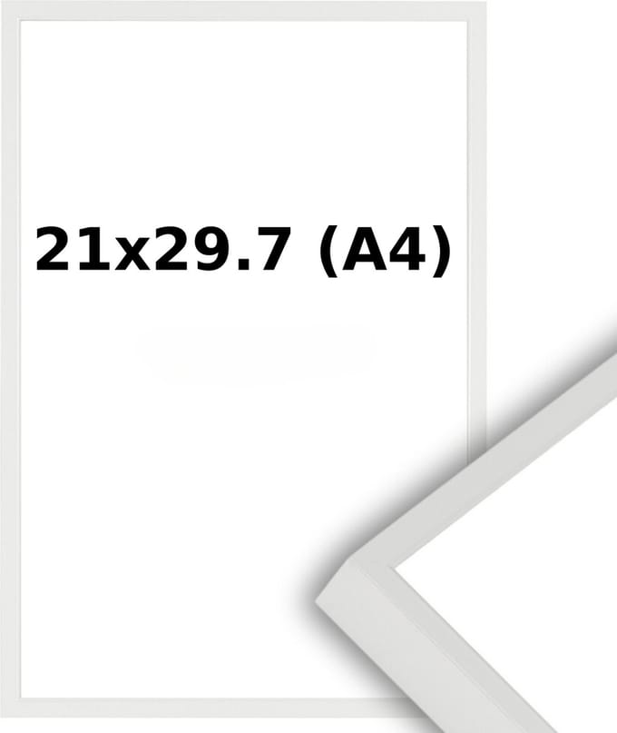 Aluminium Wissellijst A4 21 x 29.7 Wit - Ontspiegeld Glas - Professional