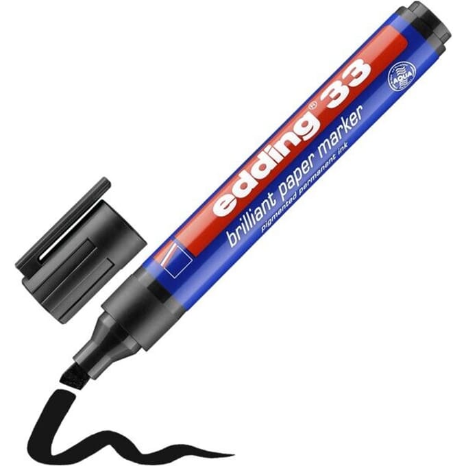 Decoratie Brilliant papiermarker Edding 33-01 zwart