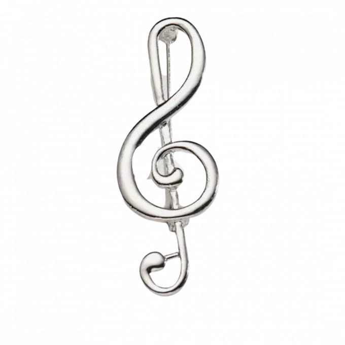 Broche G-Sleutel zilverkleur muziek - Charme Bijoux