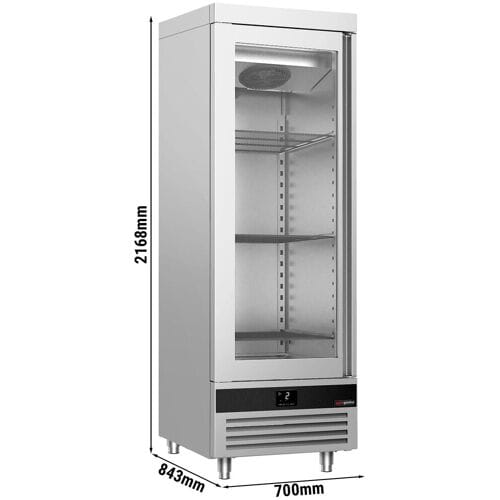 GGM Gastro Kühlschrank Edelstahl PREMIUM - GN 2/1 - 700 Liter - mit 1 Glastür