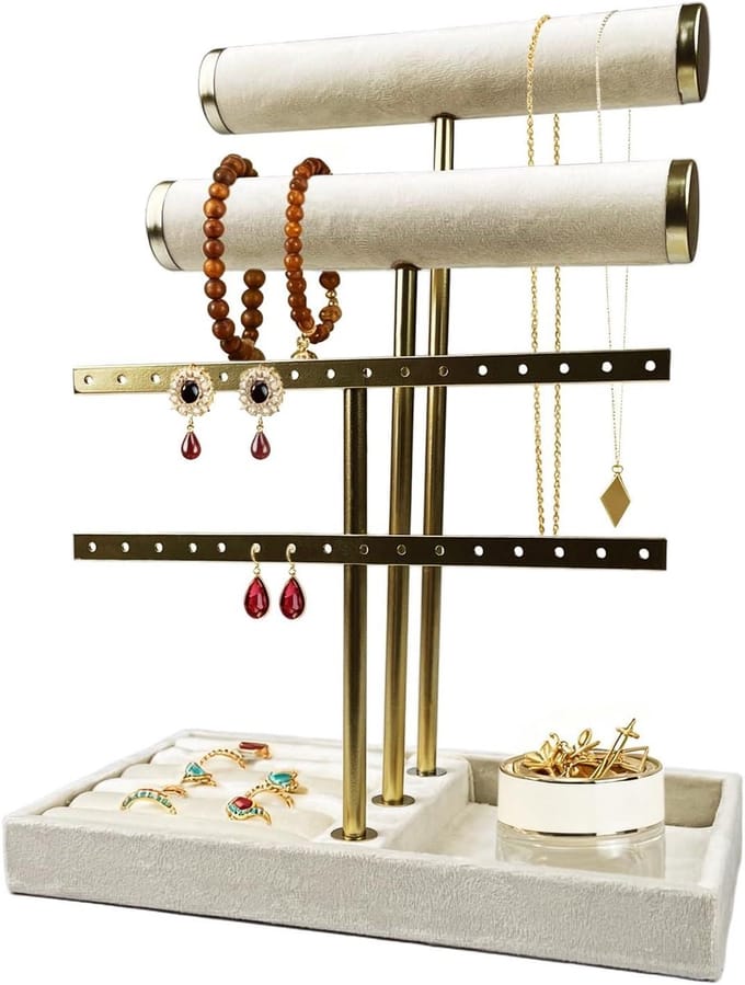 Sieradenorganizer - Juwelendoos Toren - Sieraden Opbergen - 3 Niveaus - 24 cm Diep - Wit