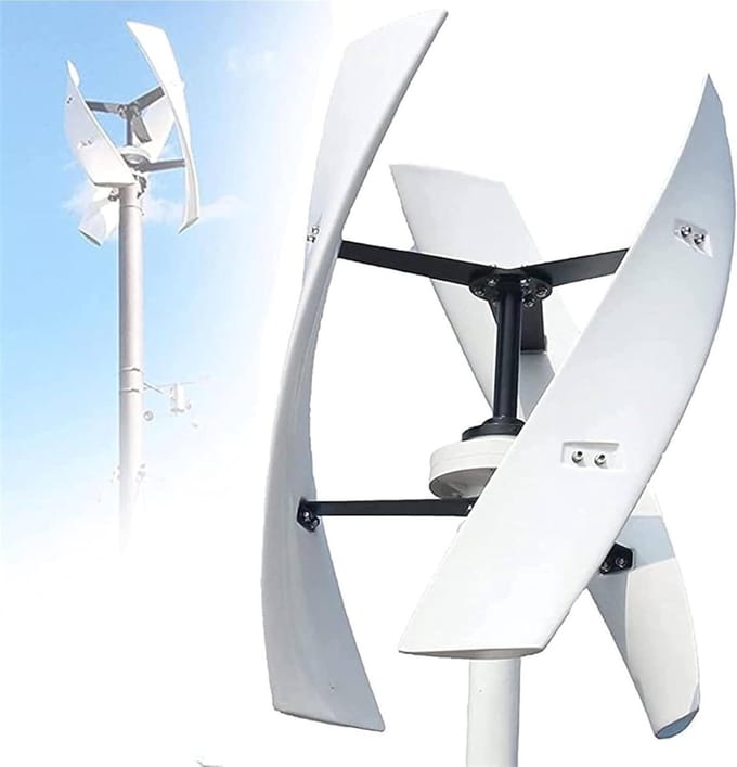 Verticale Windturbine - Energie Generator - Duurzame Energie - Laag Geluid - 20000 Watt - Wit