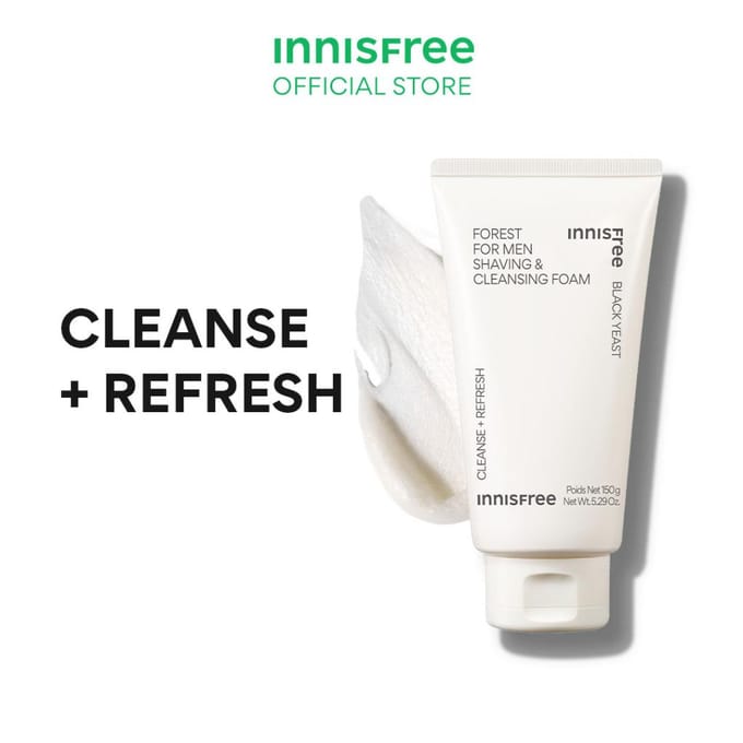 innisfree Forest for Men Shaving & Cleansing Foam 150 gr AUTHENTIC STORE white
