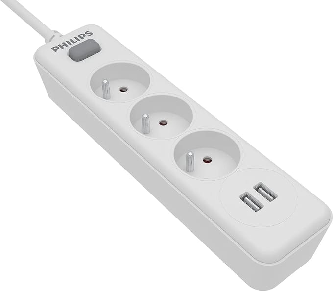 Philips 4 Stekkers Spn3042wa/19 230 V Stekkerdoos Met Usb Wit