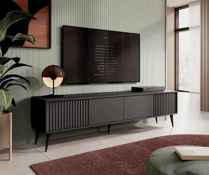 Meubella - TV-Meubel Winq 2 - Antraciet - 180 cm