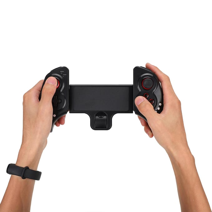 Manette de jeu sans fil Bluetooth flexible ABS pour téléphone portable, tablette, ordinateur black