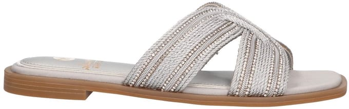 La Strada Slipper Zilver Textiel - Damesschoenen - Maat - 41