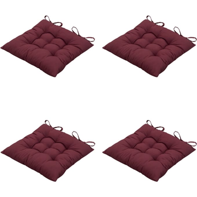 Madison - Zitkussen Panama bordeaux - Ca. 46x46 cm - Set van 4