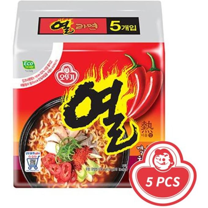 Ottogi Pack Ramen Yeol 120g x 5 (2 possibilités) 5PCS black
