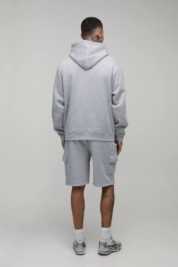 Tall Essential Relaxed Fit Cargo Jersey Short | Grey Marl | Size Small