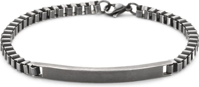 Frank 1967 Armband – 7FB-0676 - Naamplaat – 21 cm – Geborsteld Zilverkleurig Staal