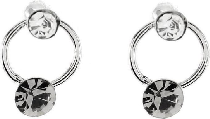 Behave® oorbellen geslepen glaskristal zilverkleur 0,7 cm – elegant design