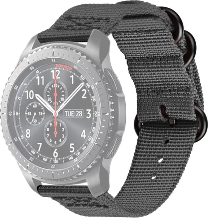 Nylon bandje - geschikt voor Garmin Vivoactive 4 / Venu 2 / Venu 3 / Forerunner 255 / 265 - grijs