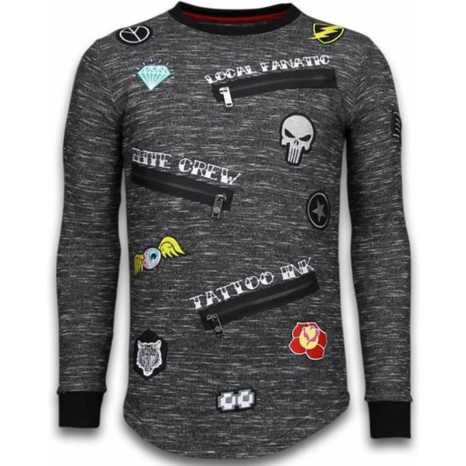 Longfit Embroidery - Sweater Patches - Elite Crew - Zwart