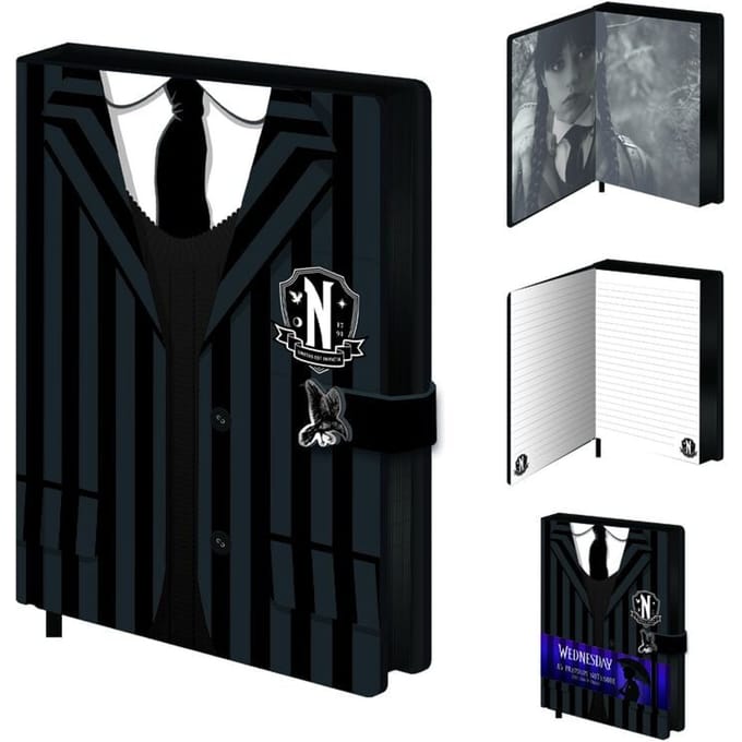 Wednesday Uniform Unisex Notebook - zwart/wit - Standard