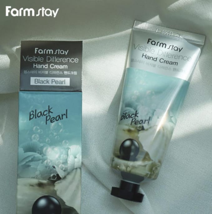 FARM STAY Zichtbaar verschil Handcrème Black Pearl 100ml (3 opties) 1pcs white