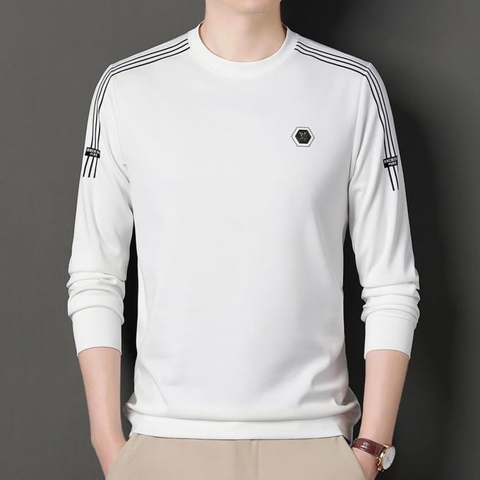 Nouveau T-shirt Pull Mode Automne Col Rond Pull-over Âge Moyen Style Coréen Décontracté et Confortable Homme Base Sweat à Capuche XL black