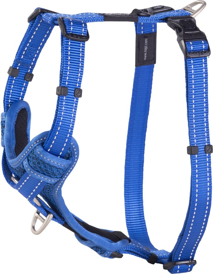 Rogz Utility Control Tuig Blauw - Hondenharnas - L 45-75x2.0 Cm