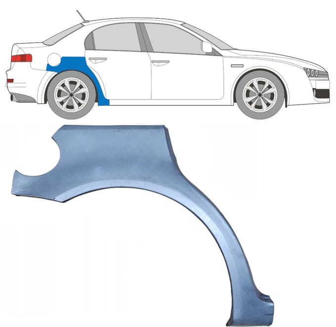Reparatiepaneel achterspatbord voor Alfa Romeo 159 2005-2012 / Rechts