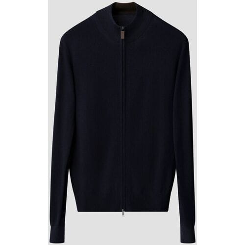 Eton Vest Full Zip Knit Merino Extrafine Navy / male