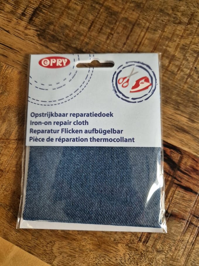 Opstrijkbaar reparatiedoek 3x midden blauw