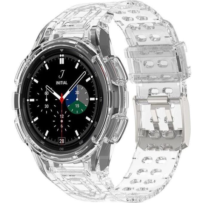 Samsung Galaxy Watch 4 Classic 46mm siliconen bandje met frame (transparant)