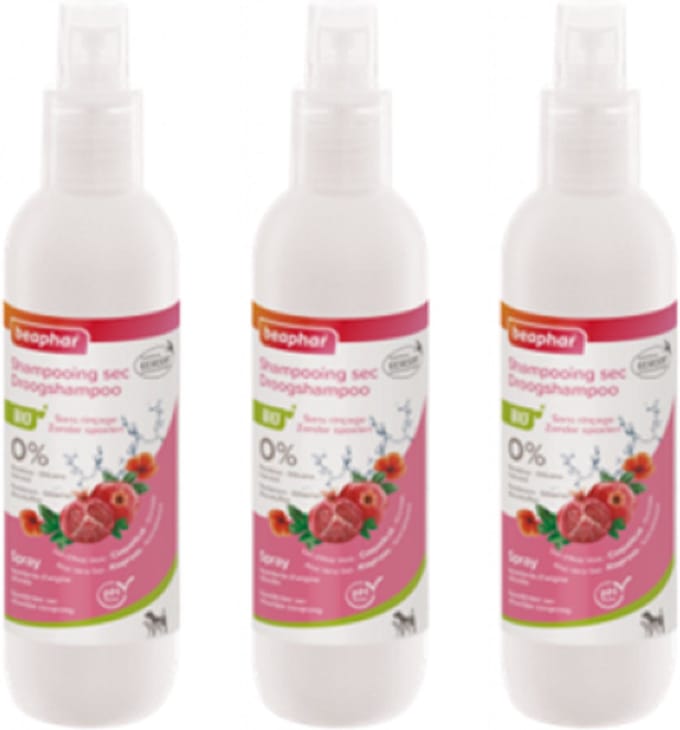3x Beaphar Bio Droogshampoo voor hond en kat - Vachtverzorging - 200ml