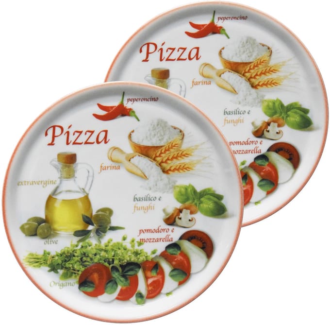 MamboCat Set van 2 pizzaborden Napoli Pizzafoods rood 33cm