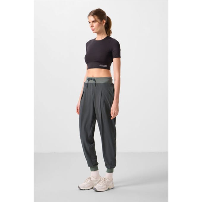Mid-waist dunne jersey joggingsbroek met zak