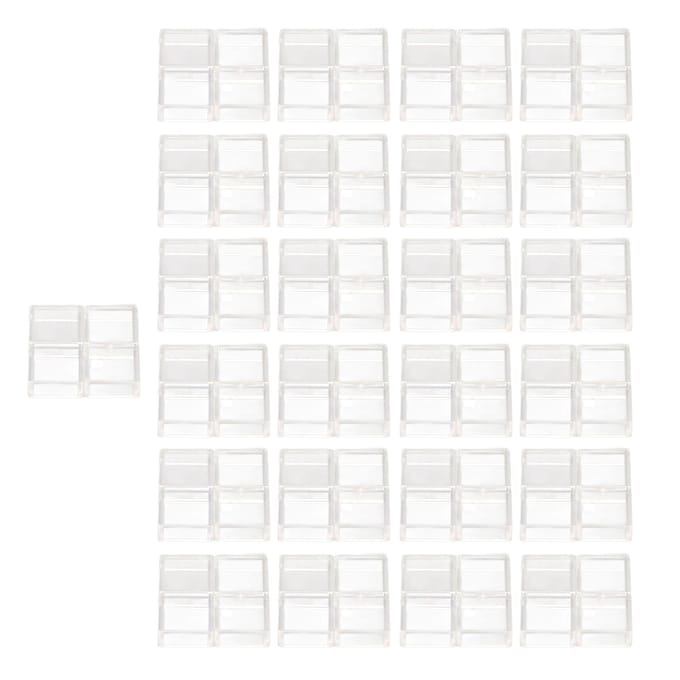 100 stuks Tactiele Schakelaar Afdekking Tactiele Drukknop Kap Vierkant Transparant ABS Set Kit white