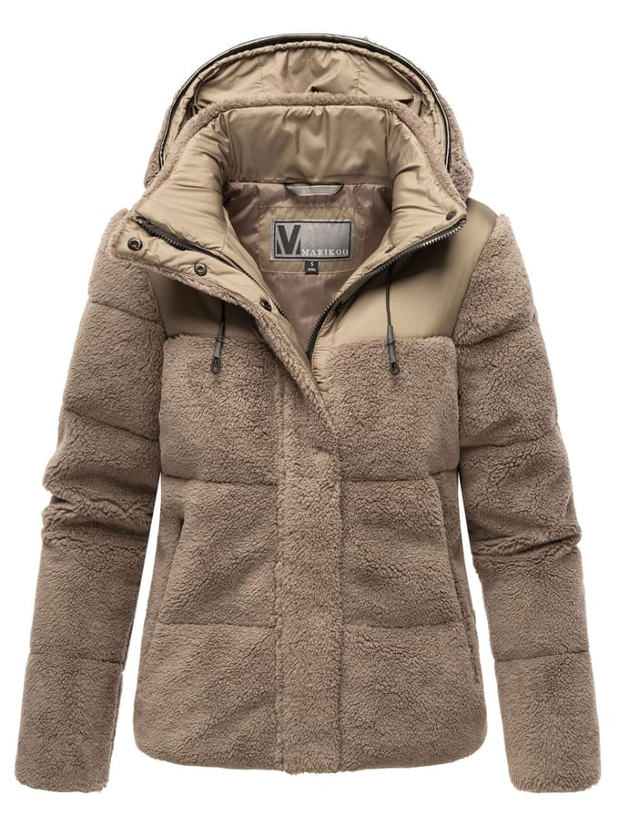 Marikoo dames teddy puffer jas met capuchon – model Kaguraa