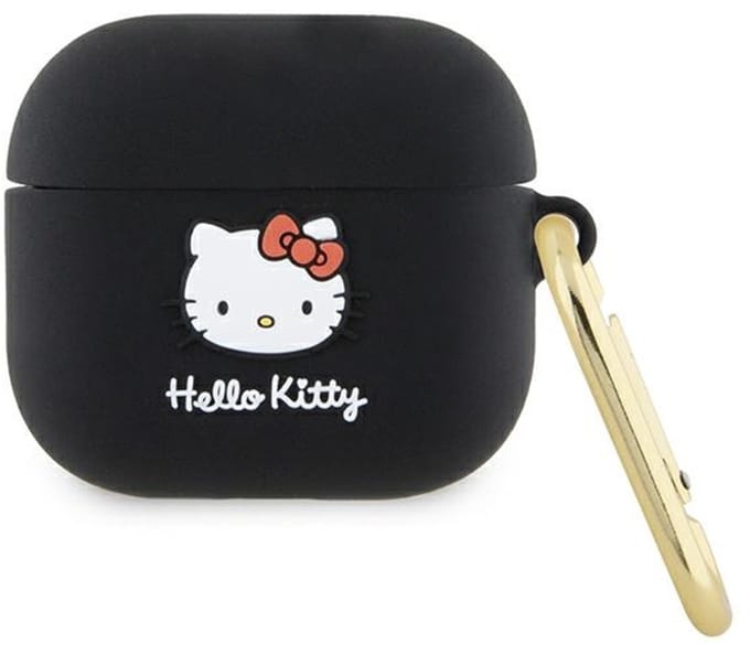 Hello - Kitty - Siliconen 3D Kitty Hoofdhoes voor AirPods - 3 - zwart