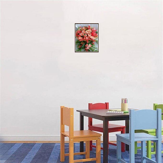 Peinture Diamant 5D Fleur Roses Broderie Diamant Point de Croix 20X30CM red