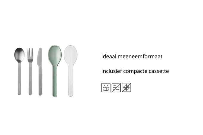 Mepal - Ellipse bestekset 3-delig - Mes. vork en lepel - RVS - Vivid blue