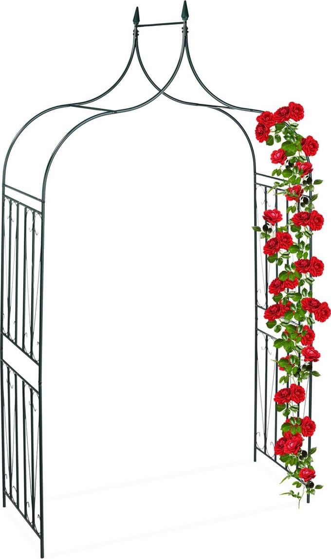 rozenboog - metaal - 270 x 144 x 60 cm - weerbestendig - donkergroen