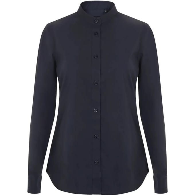 Dames blouse met lange mouwen en Mao-kraag Velilla