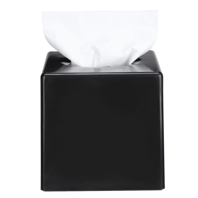 Plastic Multifunctionele Vierkante Tissue Opbergdoos voor Woonkamer Badkamer Auto Kithcen Gebruik black