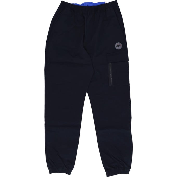 Lange sportkleding utility geweven herenbroek zwart/medium blauw