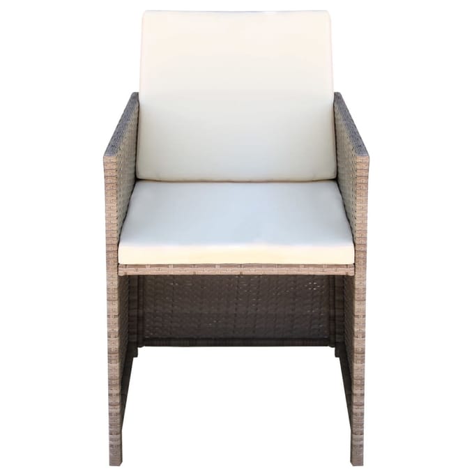 vidaXL - Tuinstoelen - 2 - st - met - kussens - poly - rattan - beige