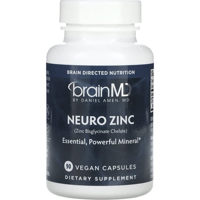BrainMD, Neuro Zink (Zink Bisglycinaat Chelaat), 90 vegetarische capsules