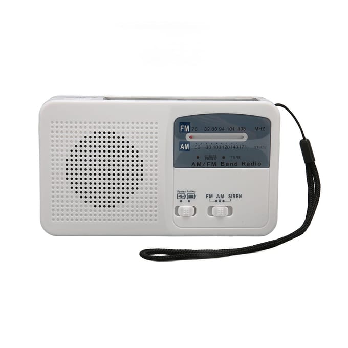 Zonne-Handkurbelradio Multifunctioneel Draagbaar Oplaadbaar Noodradio met LED-Zaklamp voor wit