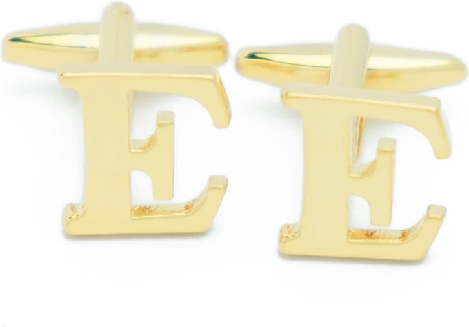 Manchetknopen - Letters Initialen Letter E Goudkleurig