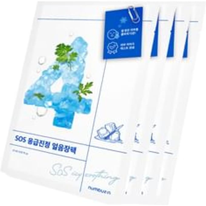 Numbuzin, Masque de beauté apaisant glacé n° 4 SOS, 4 feuilles, 0,91 fl.. oz (27 ml) chaque white