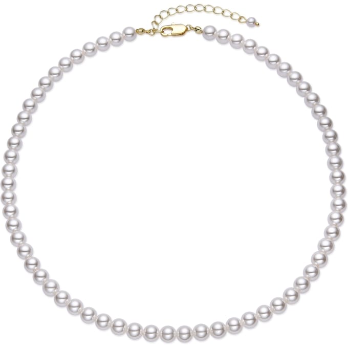 Collier - LUXENTER - Jamel - Perle blanche - Or jaune 18 carats - 64+5 cm blanc