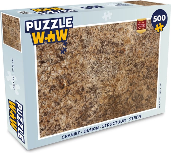 Puzzel Graniet - Design - Structuur - Steen - Bruin - Legpuzzel - Puzzel 500 stukjes