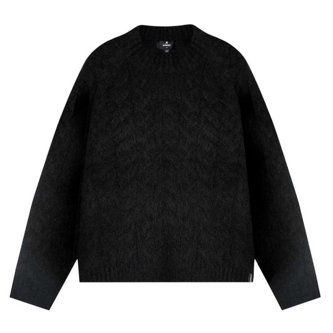 Represent Mannen Textuur Gebreide Sweatshirt (Jet Zwart)