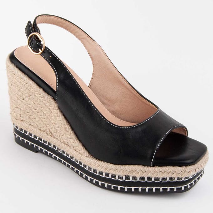 Sandale compensée pour femme. Montevita Salia 102916 38 noir