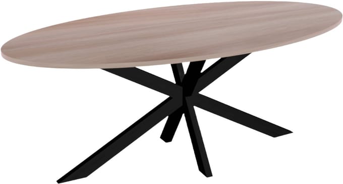 Eettafel ovaal 210cm Rato naturel ovale tafel MDF eetkamertafel