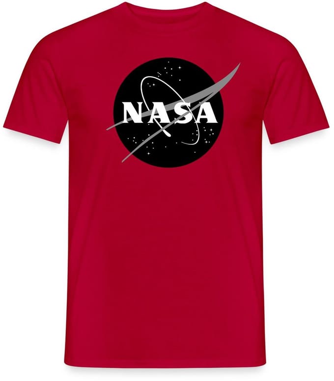 NASA zwart-wit klassiek logo T-Shirt Heren